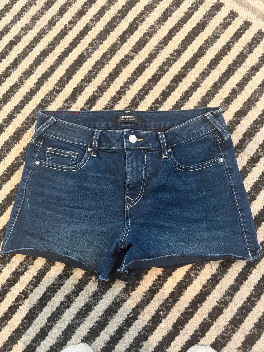 True Religion Dark Blue Denim Cutoff Shorts
